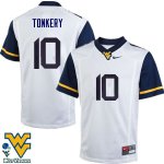 Men's West Virginia Mountaineers NCAA #10 Dylan Tonkery White Authentic Nike Stitched College Football Jersey UA15D15ZS